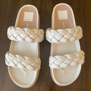 Dolce Vita Woman’s Cream Braided Slide Sandals